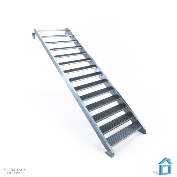 Stahltreppe 14 Stufen 150 cm Breite