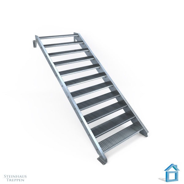 Stahltreppe 11 Stufen 150 cm Breite