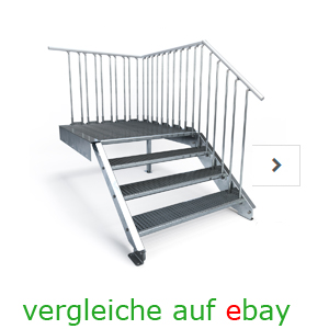 Bausatz Treppe mit Podest als Gartenzugang mit GH 80 cm