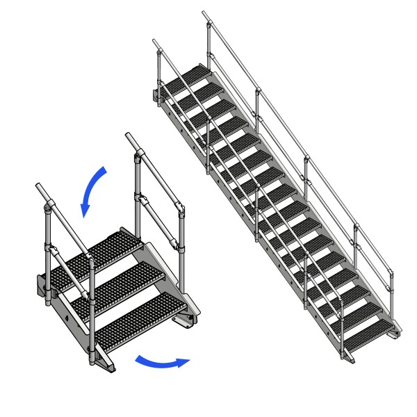 Industrietreppe 3-16 Stufen für Maschinen & Anlagen geeignet
