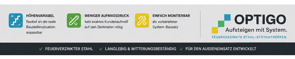 Systemvorteile OPTIGO Stahltreppen