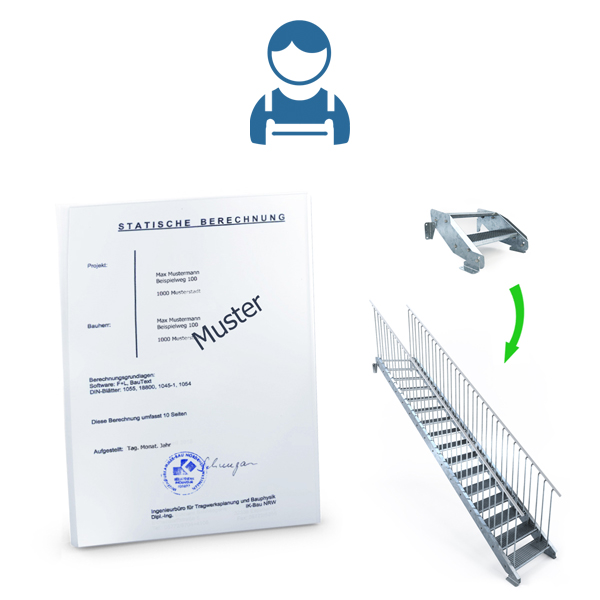 OPTIGO Stahltreppe mit Typenstatik