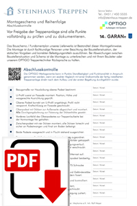 Notwendige Checkliste zur Bauabnahme Podesttreppen System OPTIGO