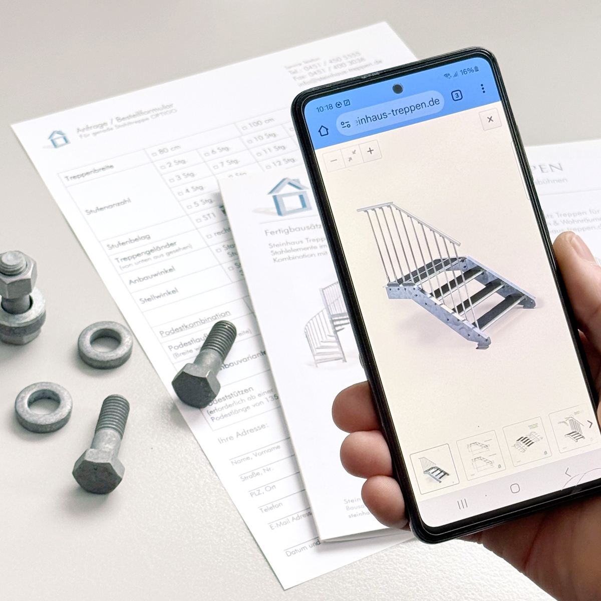 OPTIGO Treppen Planen mit Aufbauhilfe durch Google Gemini