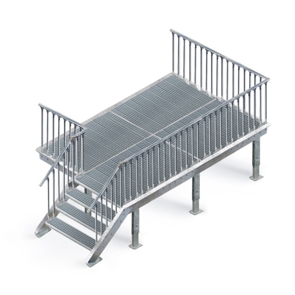 Vorstellbalkon mit 4 Steigungen für GH ab 62 cm bis 80 cm, Anbaurichtung P06 (links)