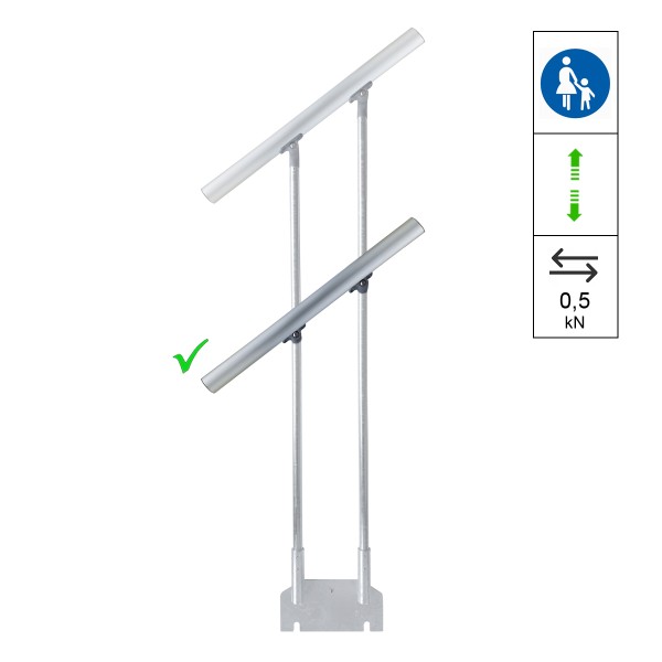 Geländer Kindersicherung Set für eine Stufe am Treppenlauf zum Nachrüsten der Geländerseite.