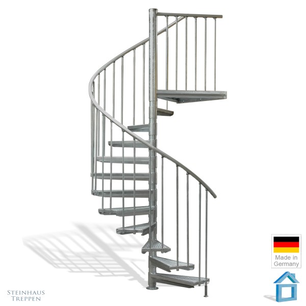 Spindeltreppe K1 Ø 166 cm, GH 126 bis 440 cm