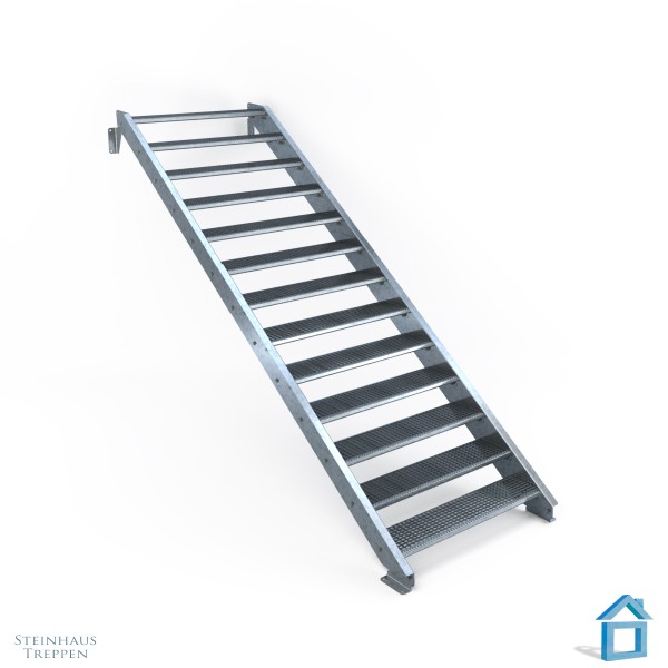 Stahltreppe 13 Stufen 150 cm Breite