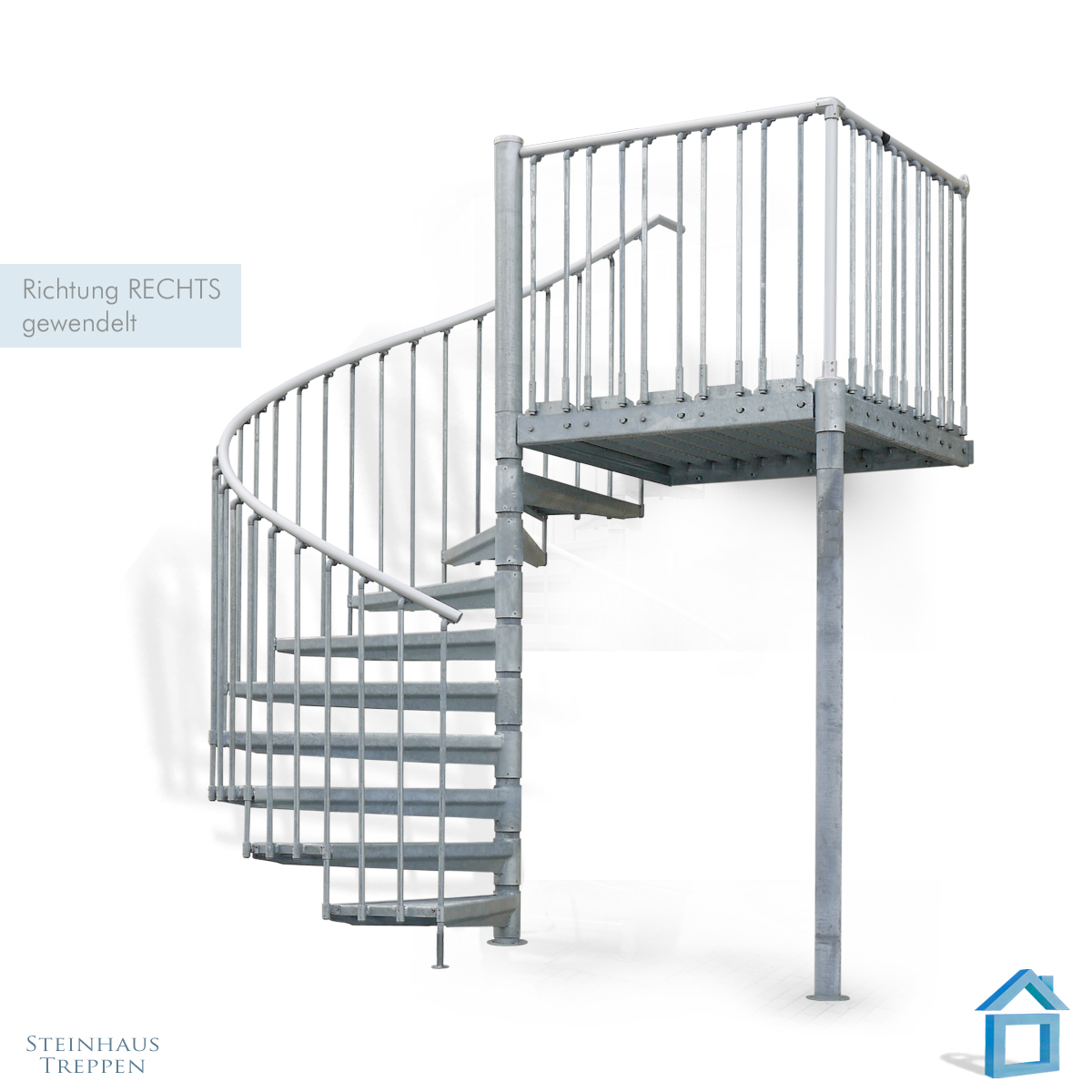 Anbau Balkon mit gewendelter Stahltreppe im Bausatz ...