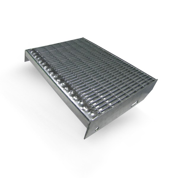 Stahlrost ST3 Treppenstufe DIN 27 cm Auftrittsfiefe, wählbare Breite: 60 cm