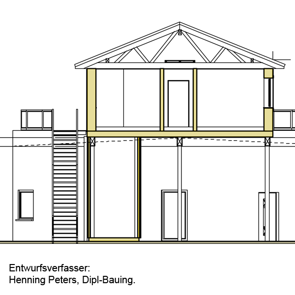 Konzept Treppenzugang Pfahlhaus Aufbau
