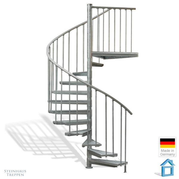 Spindeltreppe K1 Ø 182 cm, GH 126 bis 440 cm