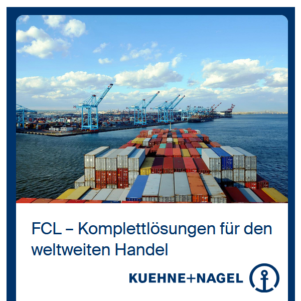 Lieferungen Übersee und Nicht-EU mit Kühne & Nagel