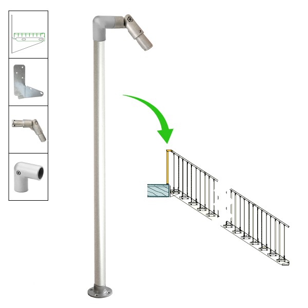 Pfosten-Set Treppenlauf OPTIGO = Geländerbauteil Handlaufabschluss horizontal
