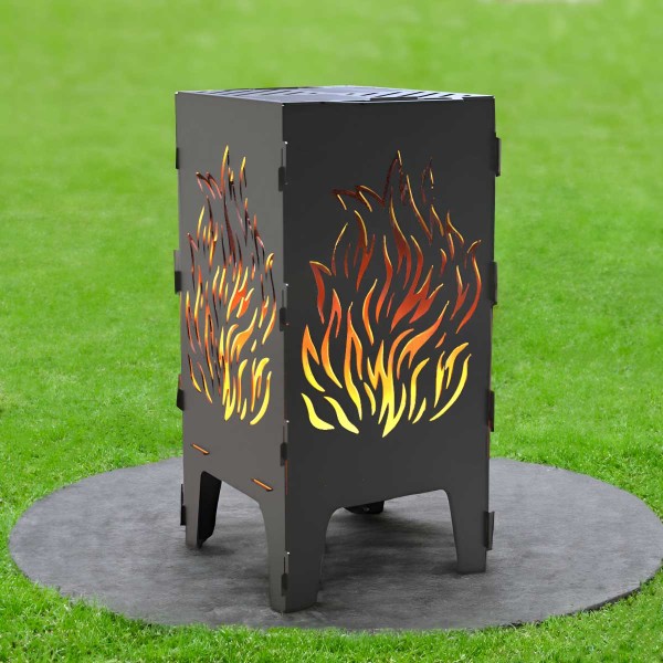 Massiver Feuerkorb &quot;Flammenzauber&quot; mit Grillfunktion für Garten &amp; Terrasse