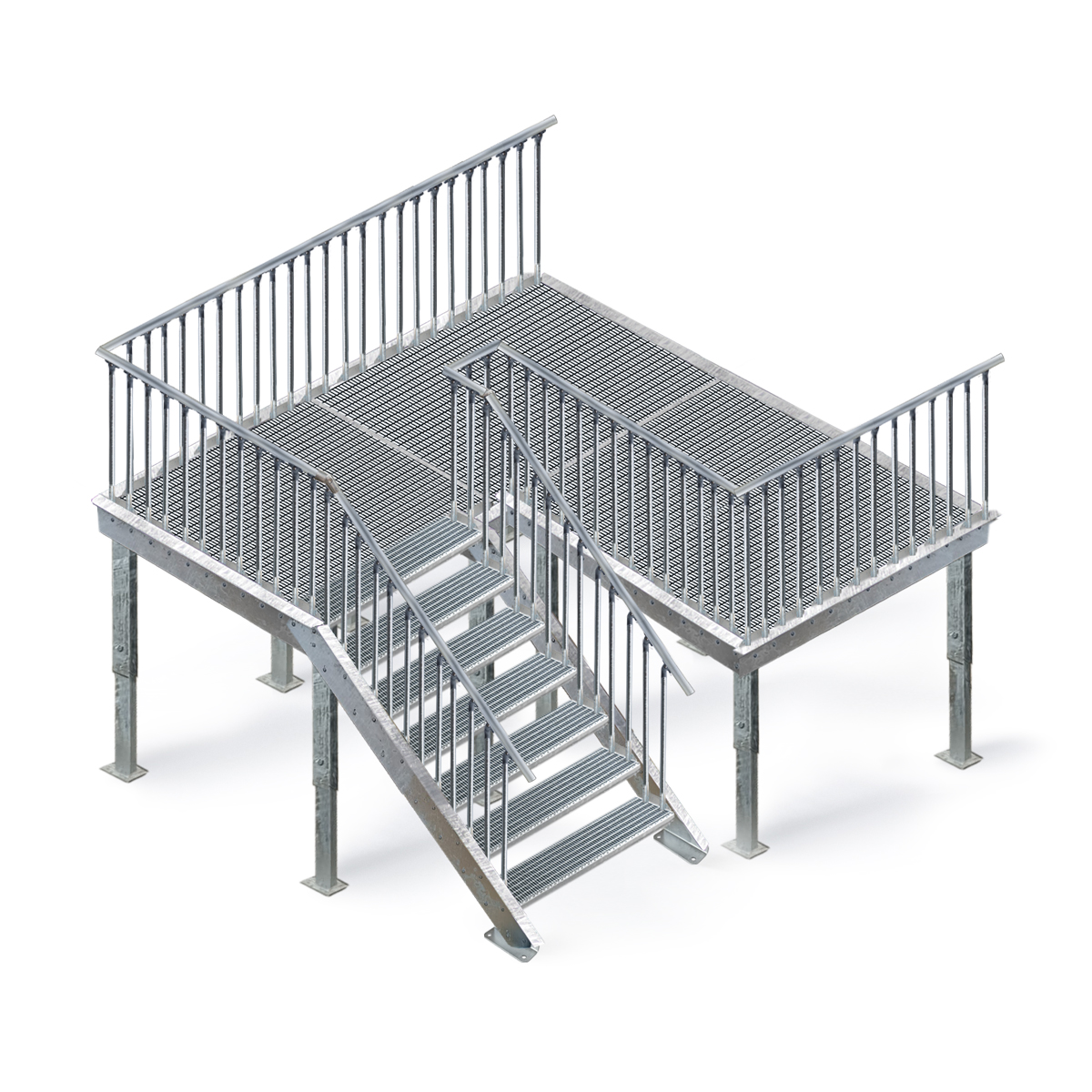 Modularer Stahlbausatz Terrasse 300cm Anbauweite