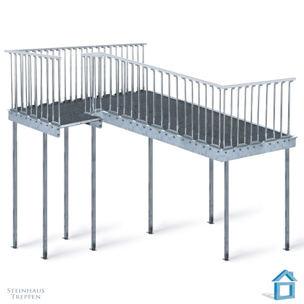 Stahlpodest Terrasse Balkon Bausatz ohne Anbautreppe