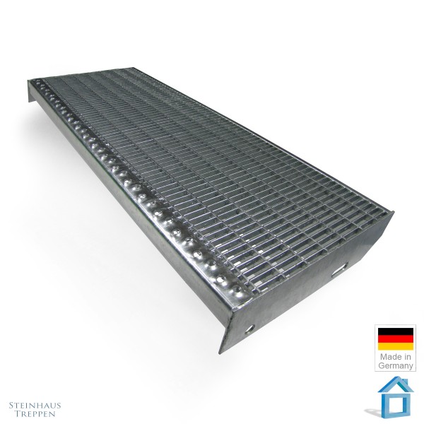 Stahlstufe Außentreppe mit feiner Masche 31 x 9 mm, Format 27 x 100 cm