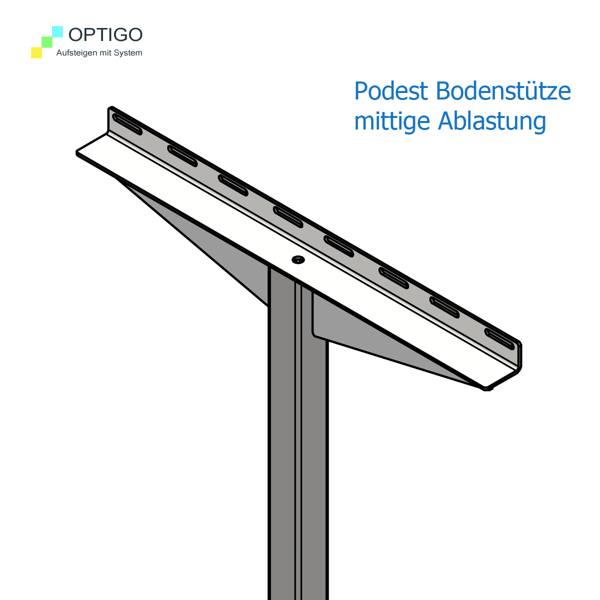 Mittige Bodenstütze am Podest OPTIGO möglich