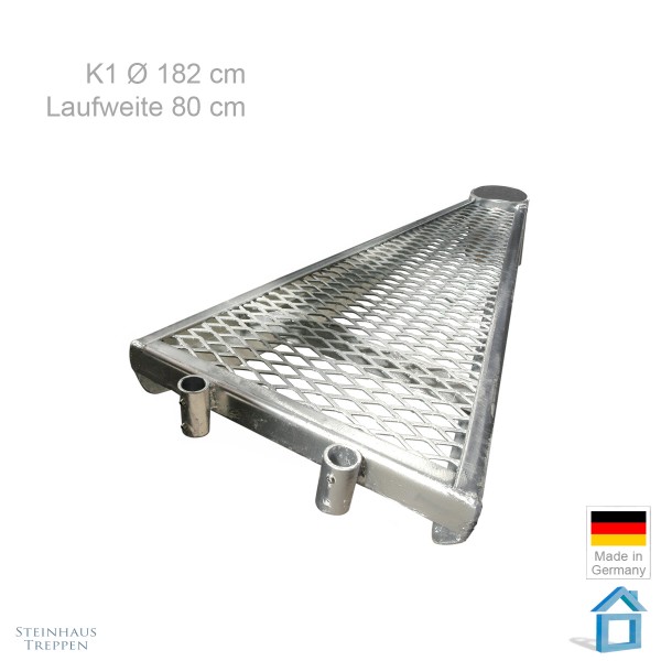 Einzelstufe 80 cm Laufweite Spindeltreppe