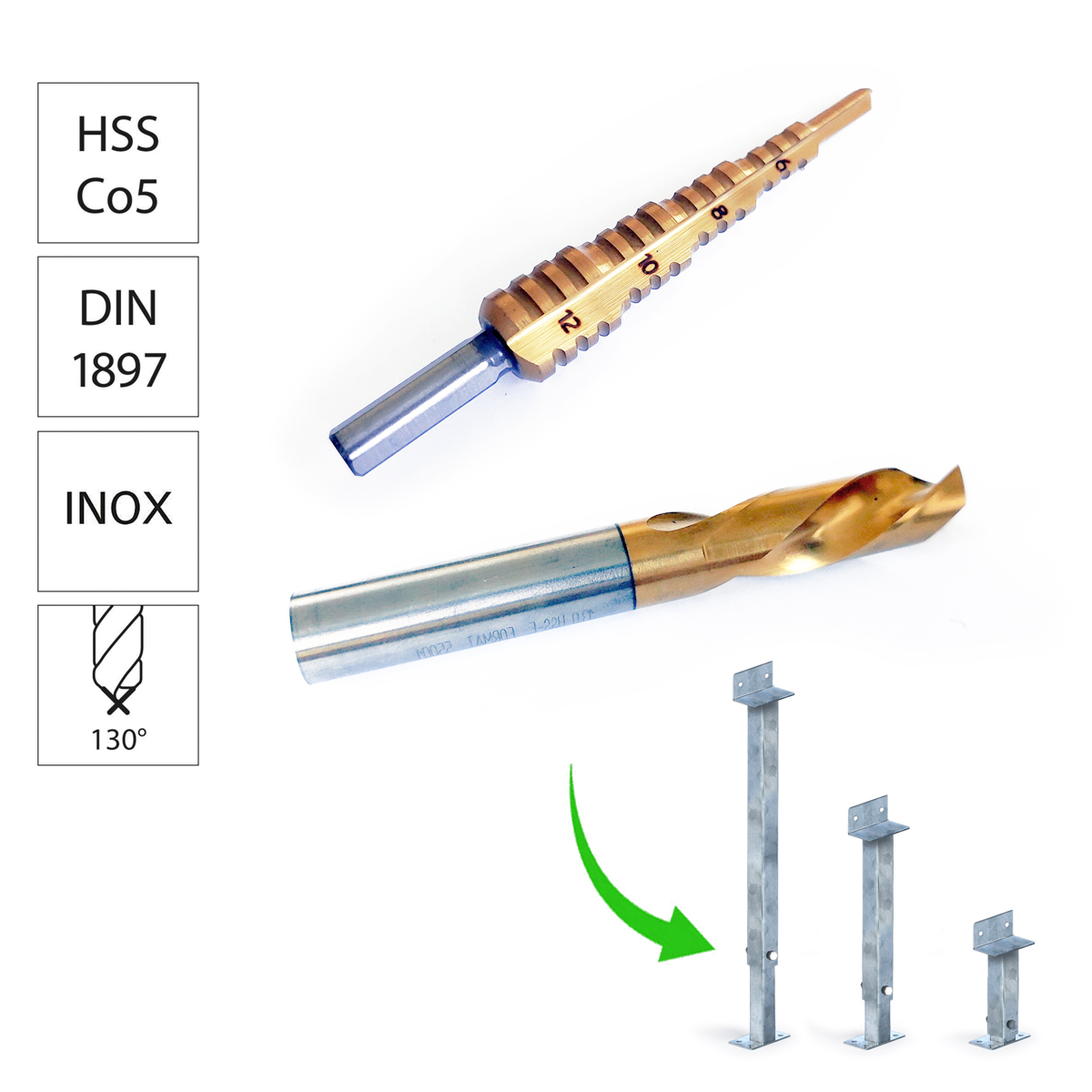 Bohrer für Podeststützen