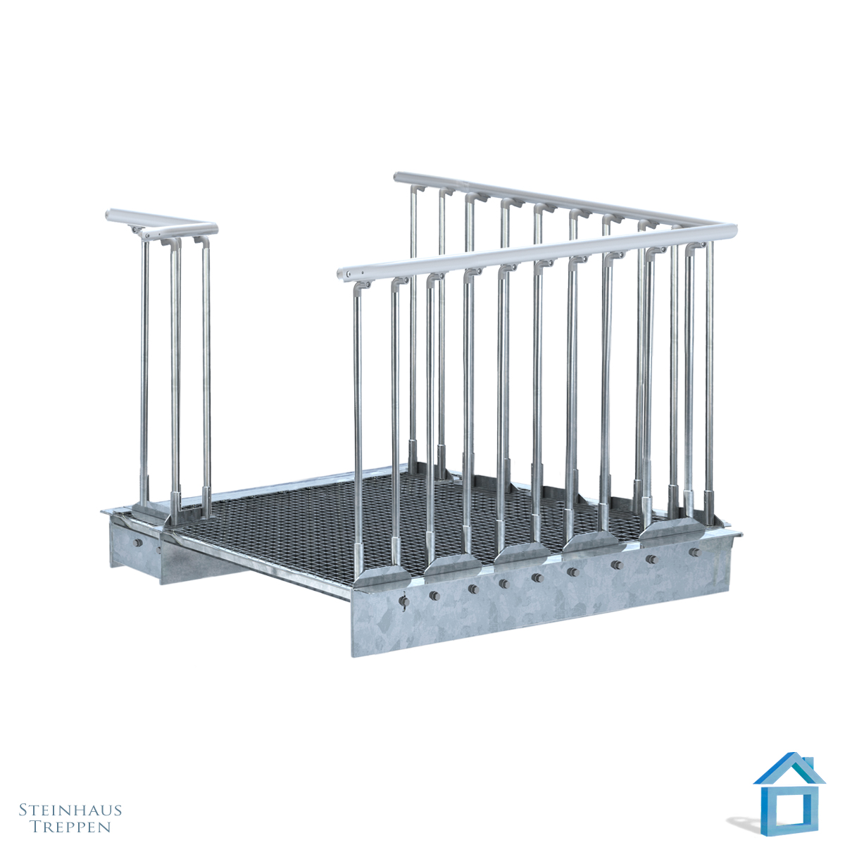 Treppenpodest in Treppenbreite am Treppenkopf