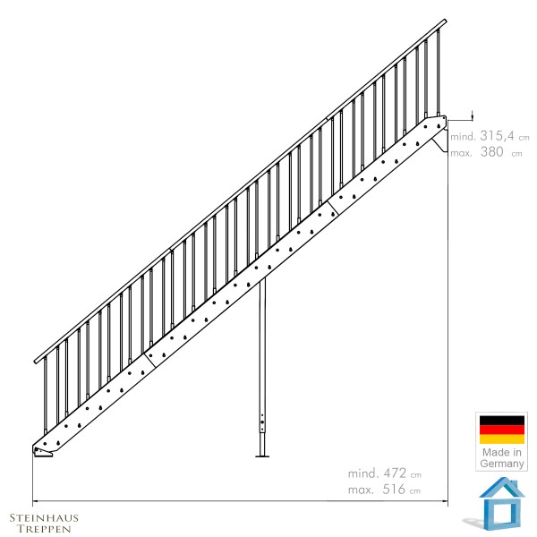 洋書 Treppen - Technik Treppe mit Plattform 45° Stufenbreite 600 mm, 4 Stufen
