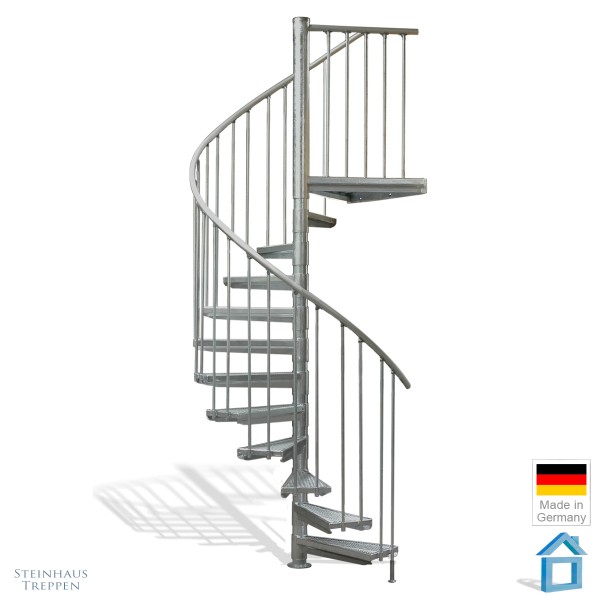 Spindeltreppe K1 Ø 137 cm, GH 126 bis 440 cm