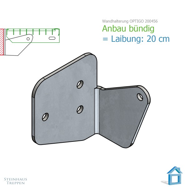 Treppenhalterung Krag &amp; Balken 20 cm