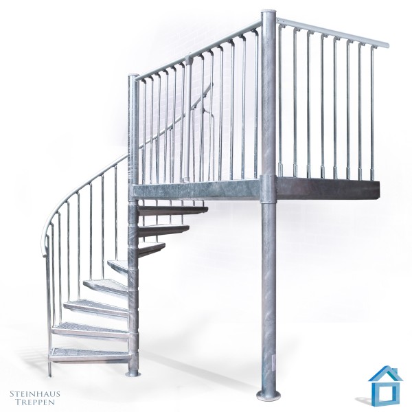 Stahlbalkon 80 x 216 cm mit Wendeltreppe