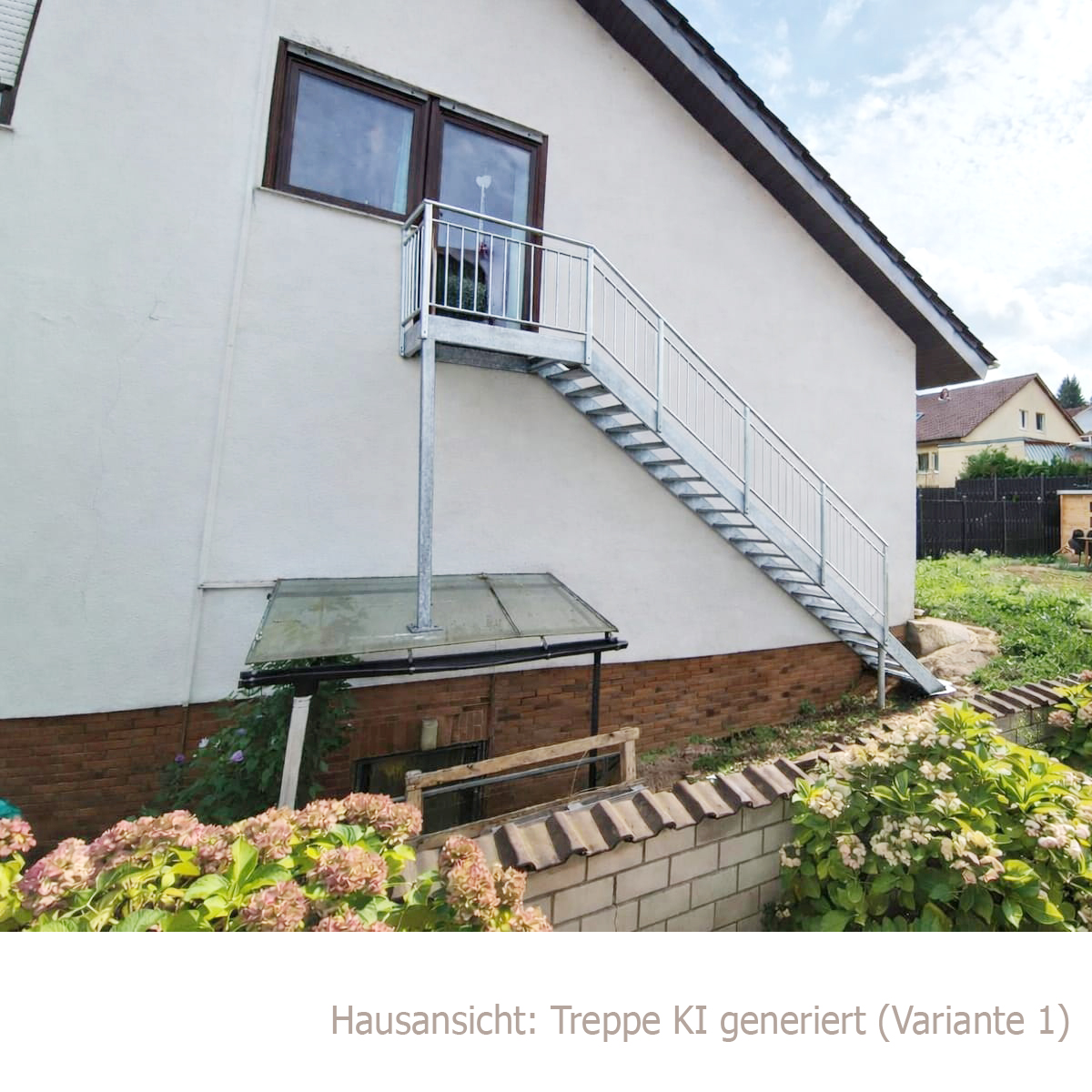 Stahltreppe mit KI generiert hat Konstruktionsfehler