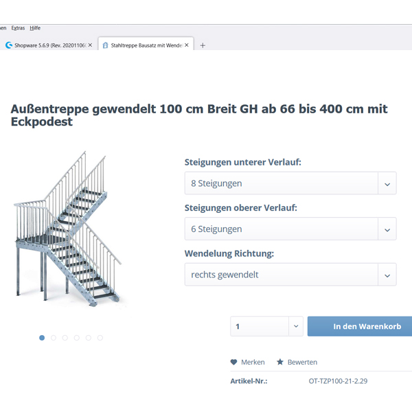Außentreppe OPTIGO individuell anpassen
