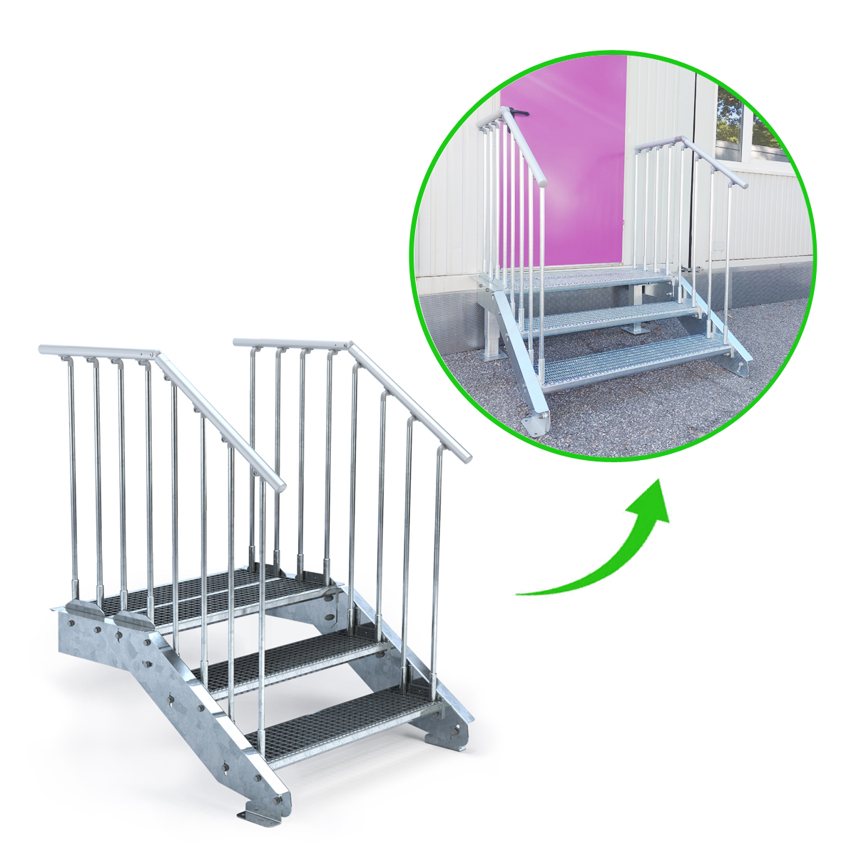 Modulare Zugangstreppen für Container